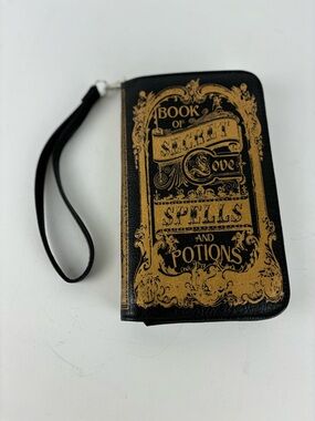 Book of Spells & Potions Wallet/Wristlet - Black and Gold